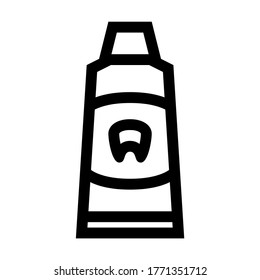 Toothpaste Tube. Line Icon With Different Color Background.