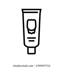 toothpaste tube line icon vector. toothpaste tube sign. isolated contour symbol black illustration