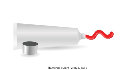 Toothpaste tube mockup vector illustration on white isolated