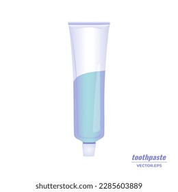 Toothpaste tube in purple blue color packaging vector illustration, with realistic trendy design style. High used graphic resources for many purposes.