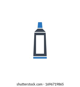 Toothpaste Tube related vector glyph icon. Isolated on white background. Vector illustration.