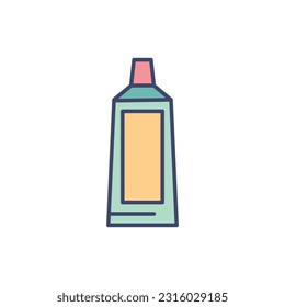 Toothpaste Tube related vector line icon. Isolated on white background. Vector illustration. Editable stroke