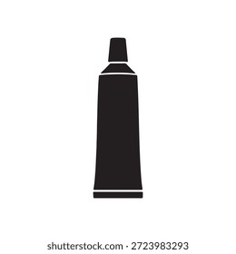  Toothpaste tube silhouette vector flat illustration design on white background