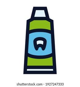 Toothpaste Tube. Simple Vector Color Icon.