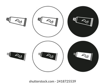 Toothpaste Tube einfache Vektorsymbol Symbol. Zahnpastenröhrchen-Set in einem bearbeitbaren Schlaganfall.