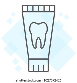 Toothpaste tube thin line icon, stomatology and dental, clean sign vector graphics, a linear pattern on a white background, eps 10.