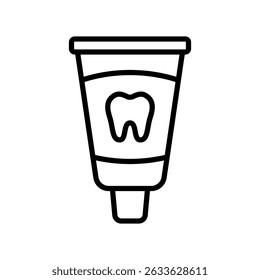 Toothpaste Tube Vector for Daily Dental Cleaning and Care. Mint gel icon, oral hygiene product, teeth brushing illustration