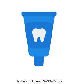 Toothpaste Tube Vector for Daily Dental Cleaning and Care. Mint gel icon, oral hygiene product, teeth brushing illustration