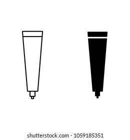 toothpaste in tube vector icon. vector illustration