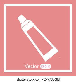 Toothpaste tube vector icon isolated