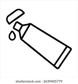 Toothpaste tube vector outline graphic Dental care hygiene oral health Fresh breath clean teeth