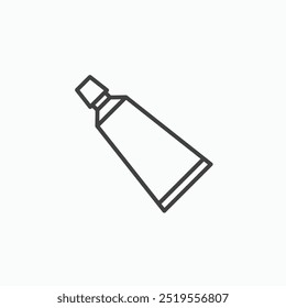 Toothpaste tubeline in Thin line black color. flat simple vector symbols illustration.