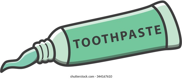 Toothpaste vector cartoon illustration
