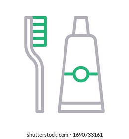 toothpaste vector color line icon 