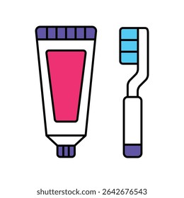 Toothpaste Vector Filled outline illustration style icon. EPS 10 file 