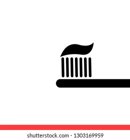 Toothpaste vector icon, dental symbol. Simple, flat design for web or mobile app