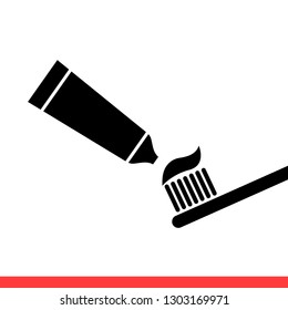 Toothpaste vector icon, dental symbol. Simple, flat design for web or mobile app