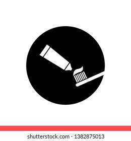 Toothpaste vector icon, dental symbol. Simple, flat design for web or mobile app