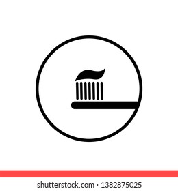 Toothpaste vector icon, dental symbol. Simple, flat design for web or mobile app