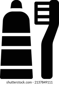 toothpaste vector illustration isolated on a transparent background. glyph vector icons for concept or web graphics.