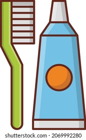 toothpaste Vector illustration on a transparent background. Premium quality symbols. Vector Line Flat color  icon for concept and graphic design.