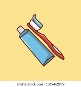 toothpaste vector line flat icon