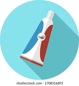 Toothpaste vector simple flat design blue background