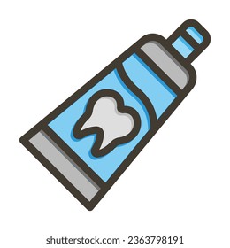 Toothpaste Vector Thick Line Filled Colors Icon For Personal And Commercial Use.

