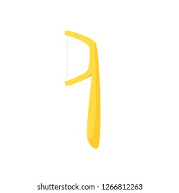 Toothpick floss illustration. Tool, cleaner, remover. Dental care concept. Can be used for topics like teeth cleaning, hygiene, daily routine