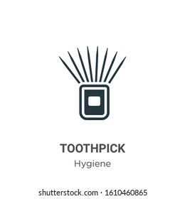 Toothpick glyph icon vector on white background. Flat vector toothpick icon symbol sign from modern hygiene collection for mobile concept and web apps design.