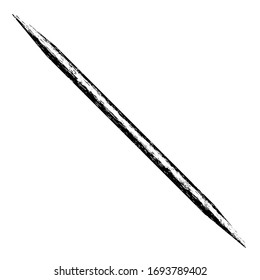 Toothpick graphic angled in black and white