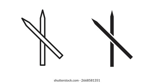Icono de palillo de dientes Gráfico de Vector en blanco y negro
