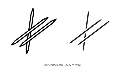 Concepto de icono de palillo de dientes. icono de interfaz de usuario lineal perfecto de píxeles.