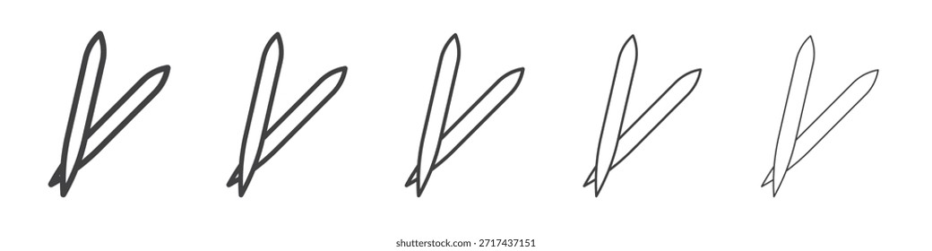 Icono de palillo en concepto de trazos lineales