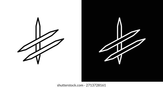 Icono del palillo, muestra del Vector del contorno, Descarga del diseño del logotipo