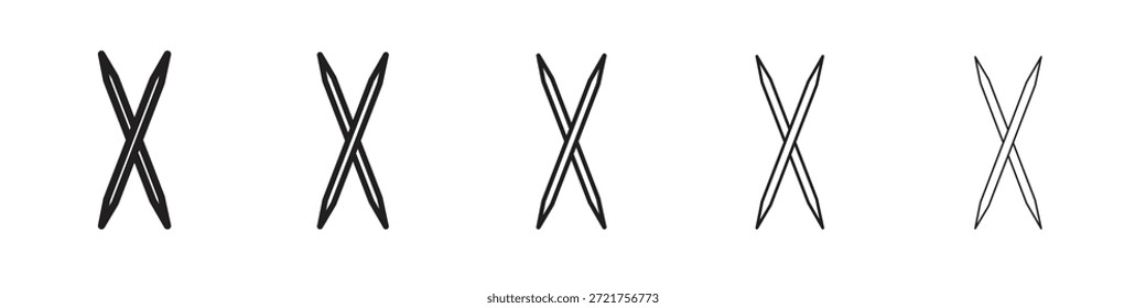 Icono de palillo. Estilo de contorno simple. Elementos gráficos.