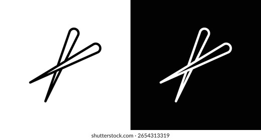 Iconos de palillos en estilo de línea. Trazos editables en blanco y negro
