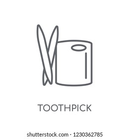 Toothpick linear icon. Modern outline Toothpick logo concept on white background from Hygiene collection. Suitable for use on web apps, mobile apps and print media.