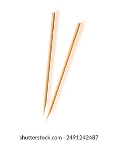 Toothpicks. hygiene and health on toothpicks white background. Vector.