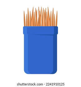 Toothpicks vector illustration. Wooden picks or sticks for drinks or picking teeth isolated on white background. Food, dental or oral hygiene, party concept