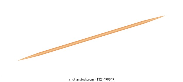 Toothpicks Wooden isolated on white, Bamboo Toothpick small sharp, Realistic Toothpicks wood (vector)