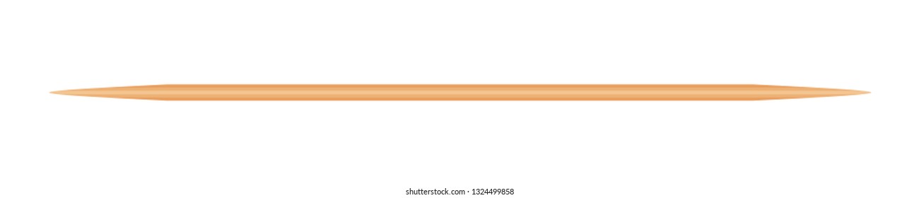 Toothpicks Wooden isolated on white, Bamboo Toothpick small sharp, Realistic Toothpicks wood (vector)