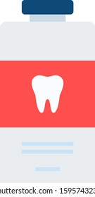 Tooth-powder jar vector flat icon isolated on white