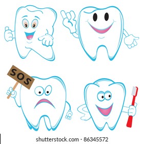 Tooths. Set. Vector illustration