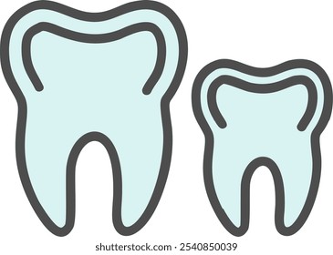 Estilo Preenchido da Estrutura de Tópicos do Ícone ToothVetor