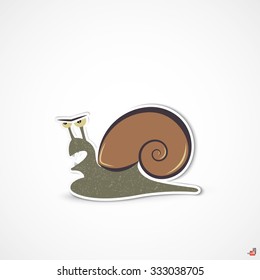 Toothy angry snail. Icon. vector eps 10
