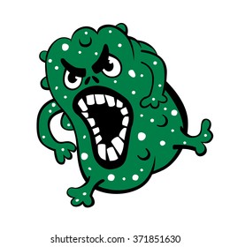 toothy green evil microbe
