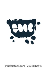 toothy grin, art vector illustration