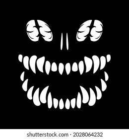 Toothy monster. Halloween. Sharp teeth