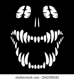 Toothy monster. Halloween. Sharp teeth